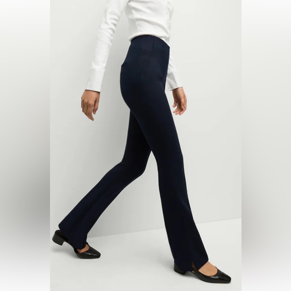 Veronica Beard Black Orion Flare Pant Sleek High Waisted Front Seams Elongating - Picture 2 of 16
